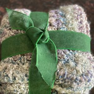 Baby Afghan Handcrafted 35x 35” Neutral Colors